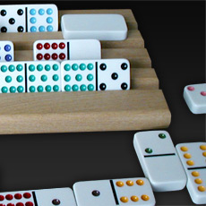 Domino wooden tray